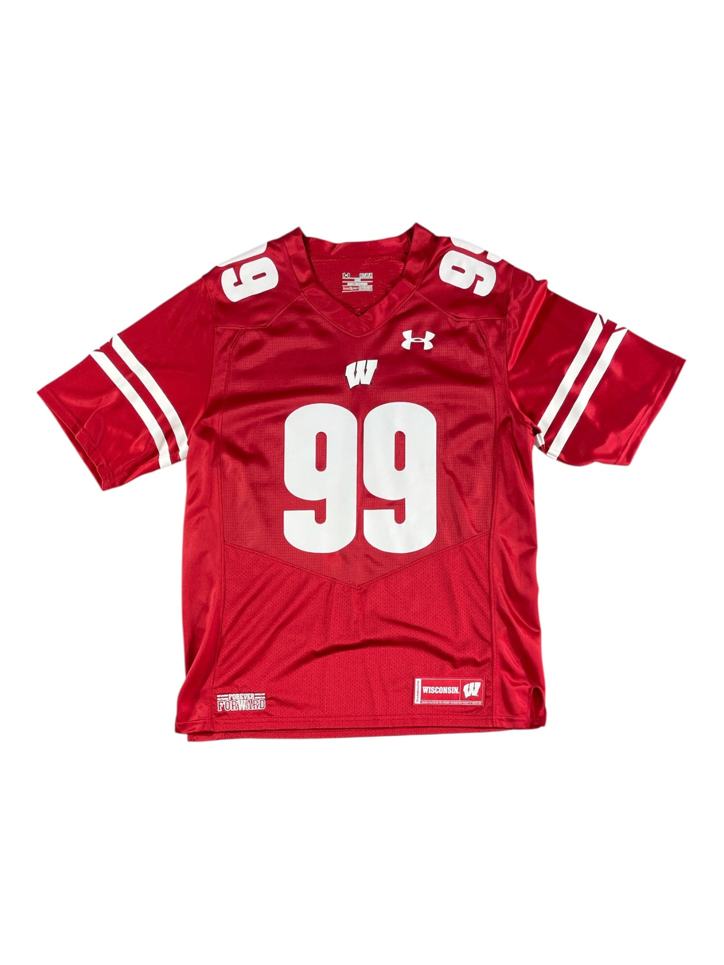 J.J. Watt Wisconsin Badgers #99 Football Jersey – Under Armour NCAA College Jersey Red – Men’s Medium