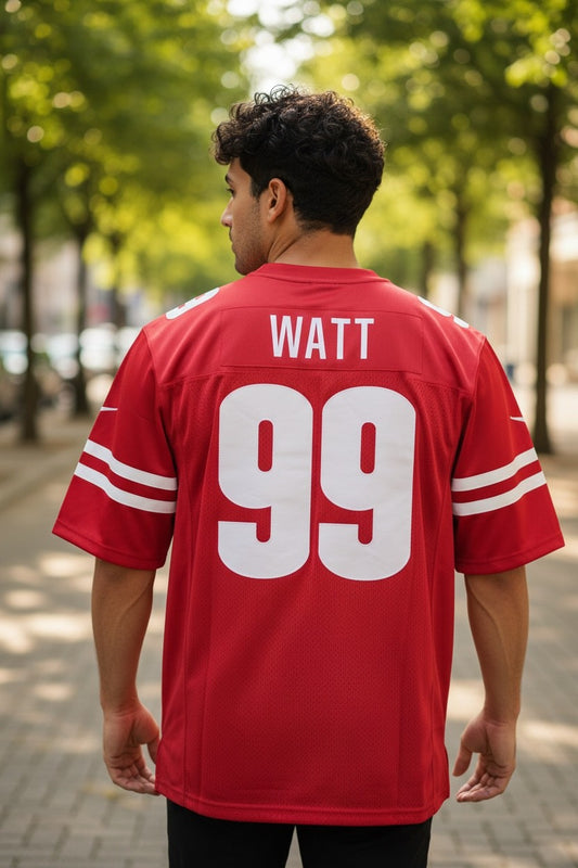 J.J. Watt Wisconsin Badgers #99 Football Jersey – Under Armour NCAA College Jersey Red – Men’s Medium