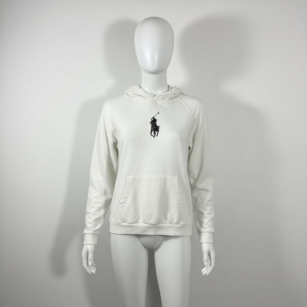 Vintage Polo Ralph Lauren Spell-Out Sweatshirt - White - Women's Large - 90's Era