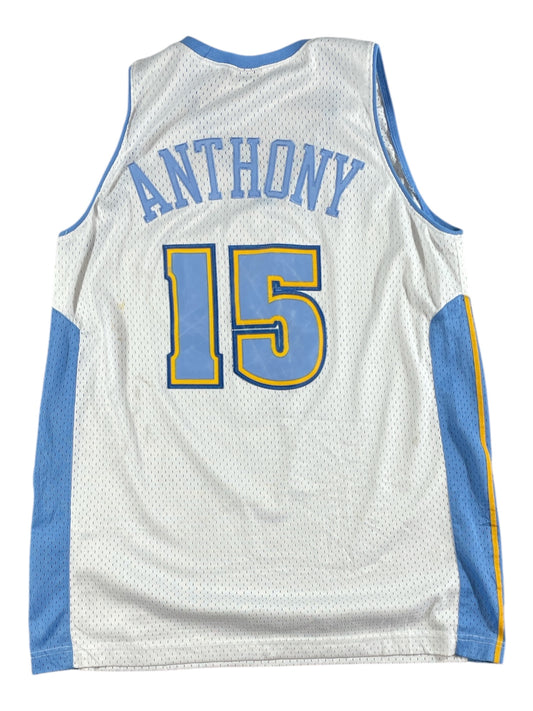 Vintage - Carmelo Anthony #15 Denver Nuggets Nike Jersey – White/Blue NBA – Men’s Medium (+2 Length)