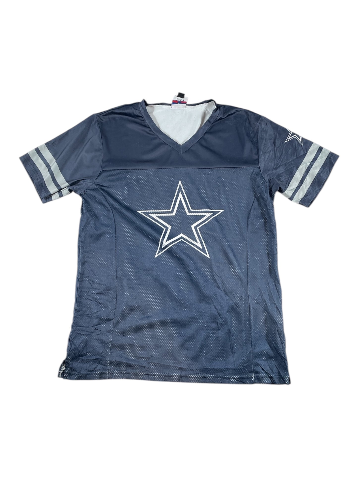 Dallas Cowboys Navy Mesh Tee – Vintage Style NFL Fan Top - Size Small