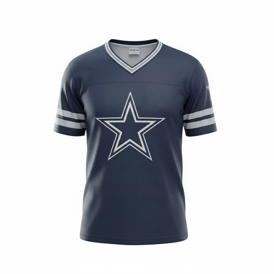 Dallas Cowboys Navy Mesh Tee – Vintage Style NFL Fan Top - Size Small