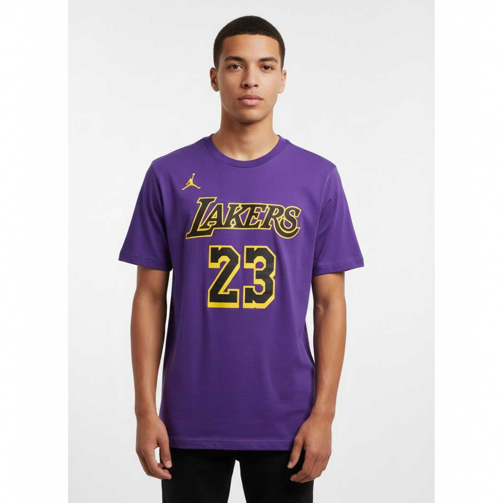 LeBron James #23 LA Lakers NBA T-Shirt – Purple – Teen Large – Brand New