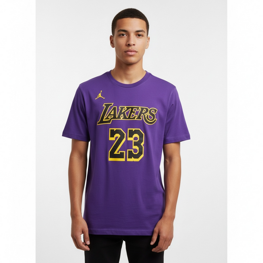 LeBron James #23 LA Lakers NBA T-Shirt – Purple – Teen Large – Brand New