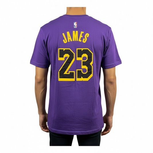 LeBron James #23 LA Lakers NBA T-Shirt – Purple – Teen Large – Brand New
