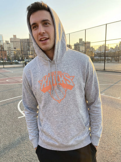 New York Knicks Grey Hoodie – Classic Logo | Official NBA Apparel