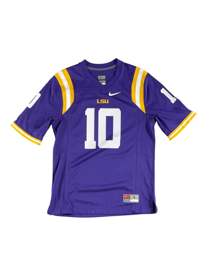 LSU Tigers #10 Football Jersey Nike – Purple NCAA College Football Jersey Men’s Small