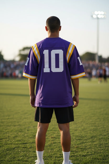 LSU Tigers #10 Football Jersey Nike – Purple NCAA College Football Jersey Men’s Small
