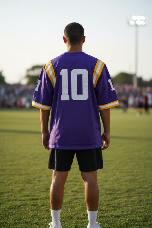 LSU Tigers #10 Football Jersey Nike – Purple NCAA College Football Jersey Men’s Small